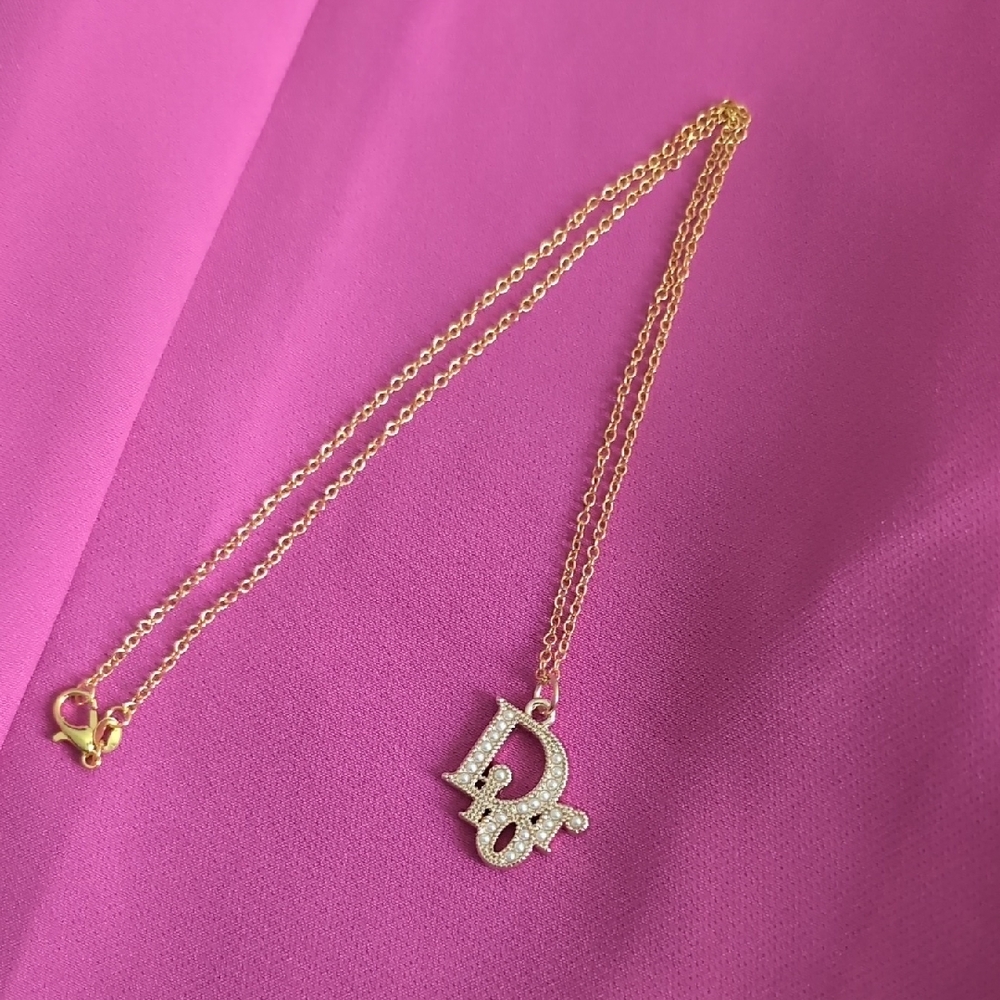 New Dior Gold Plated Necklace